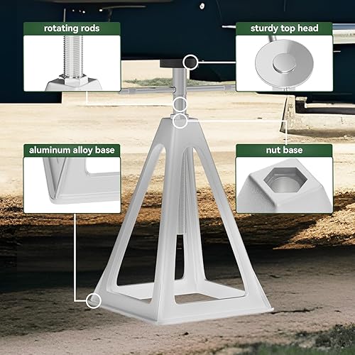 Miniatura 4 de RVGUARD Paquete de 4 gatos apilables para autocaravana con bolsa de almacenamiento, gatos estabilizadores de aluminio para caravana, remolque