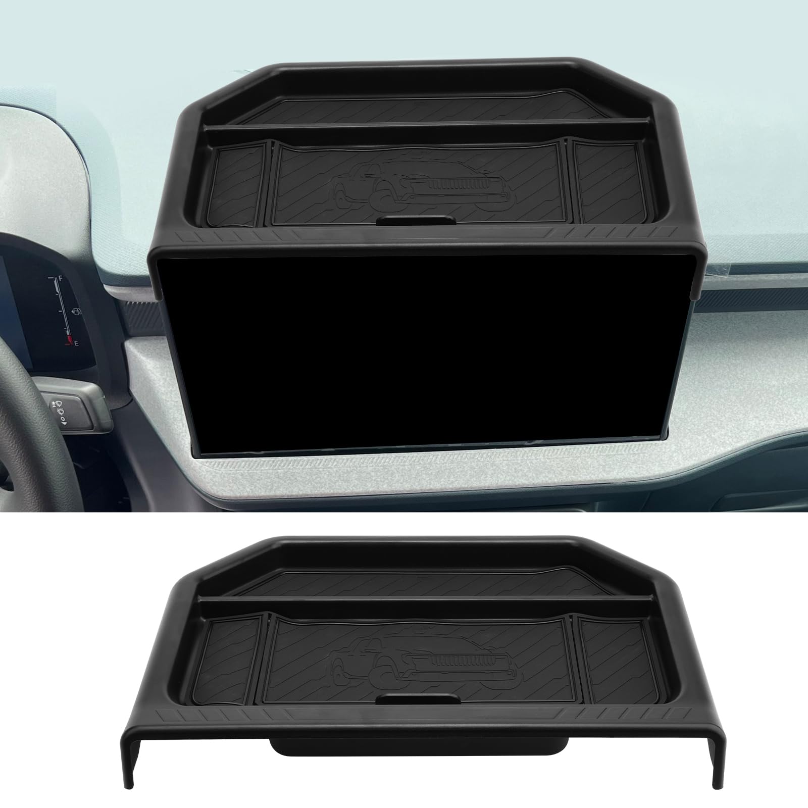CDEFG for 2026 Ford Maverick Dashboard Storage Tray - Behind Screen Organizer Box 13.2-Inch Screen Dash Tray for 2025 2026 Ford Maverick Truck Accessories