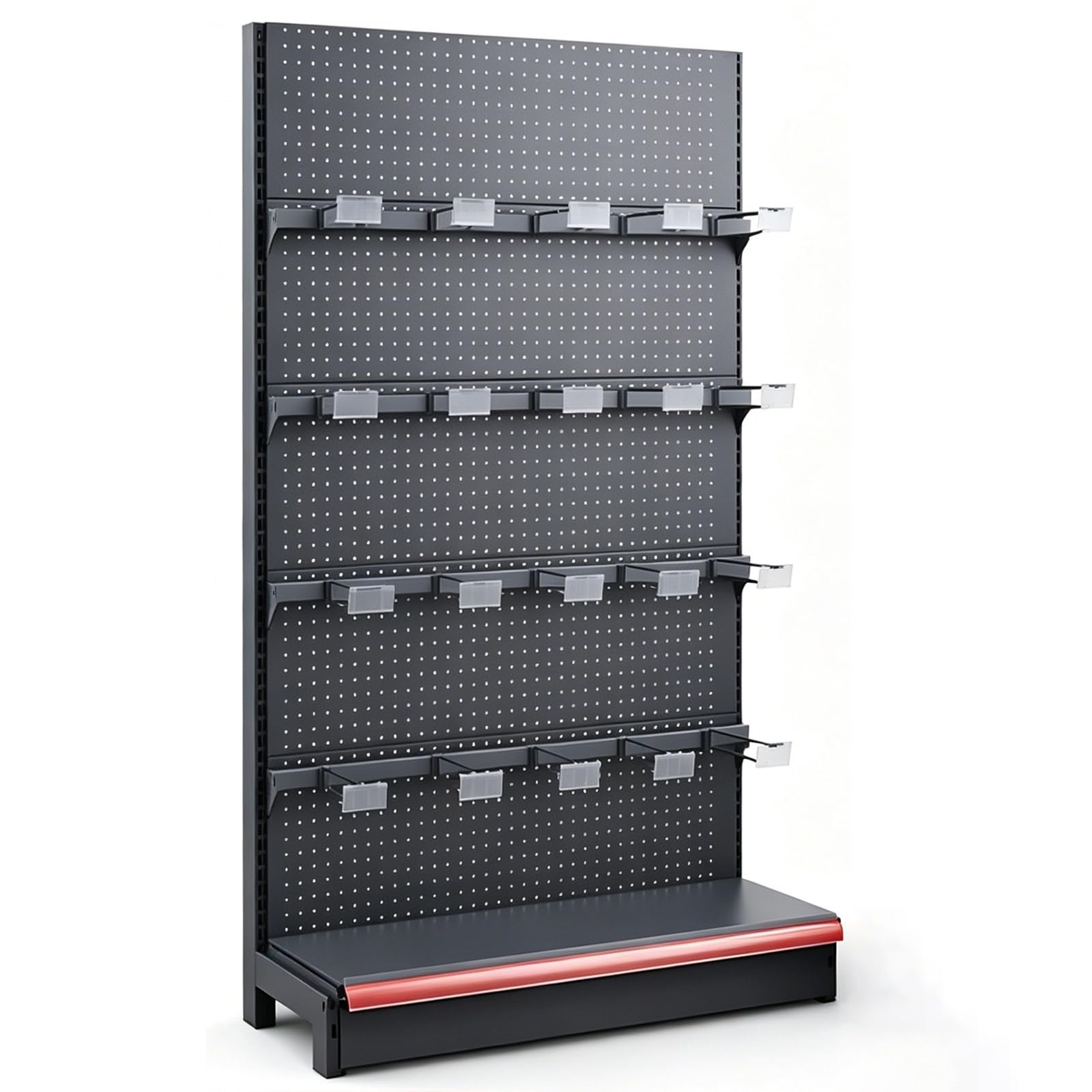 Systeme De Rayonnage Gondole Metal Robuste Pour Magasin De Detail Et Commerce De Proximite, Rayonnage Supermarche Reglable, Unite De Presentoir Modulaire(Black,LxH 90x135cm/35x53in)