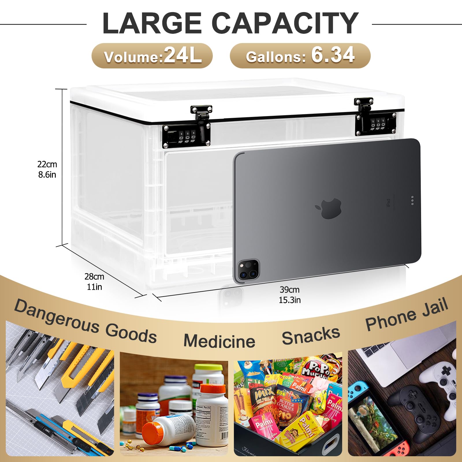 Lalifebuss Large Lockable Storage Box - Image 2