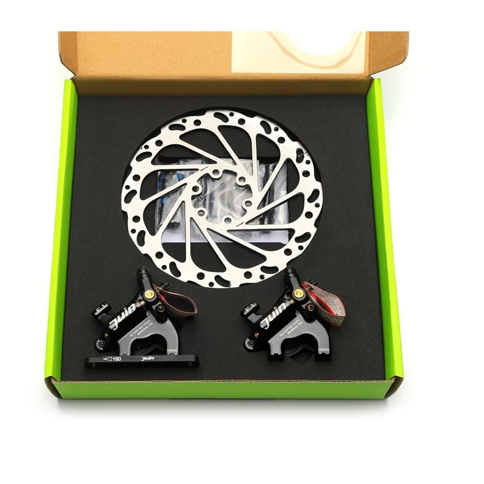 Pompa hamulcowa hydrauliczna Pasuje do zacisku hydraulicznego hamulca tarczowego Juin Tech F1 z płaskim mocowaniem, żwir drogowy CX, 160 mm(F1 Flat mount Black)