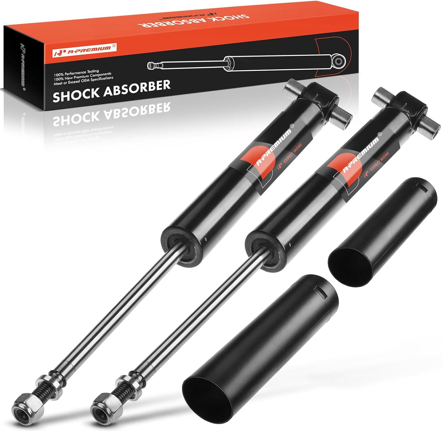 A-Premium Rear Pair (2) Shock Absorber Compatible with Volvo S60 2001-2009, S80 1999-2006, V70 2001-2007 -(w/o Electronic Suspension)