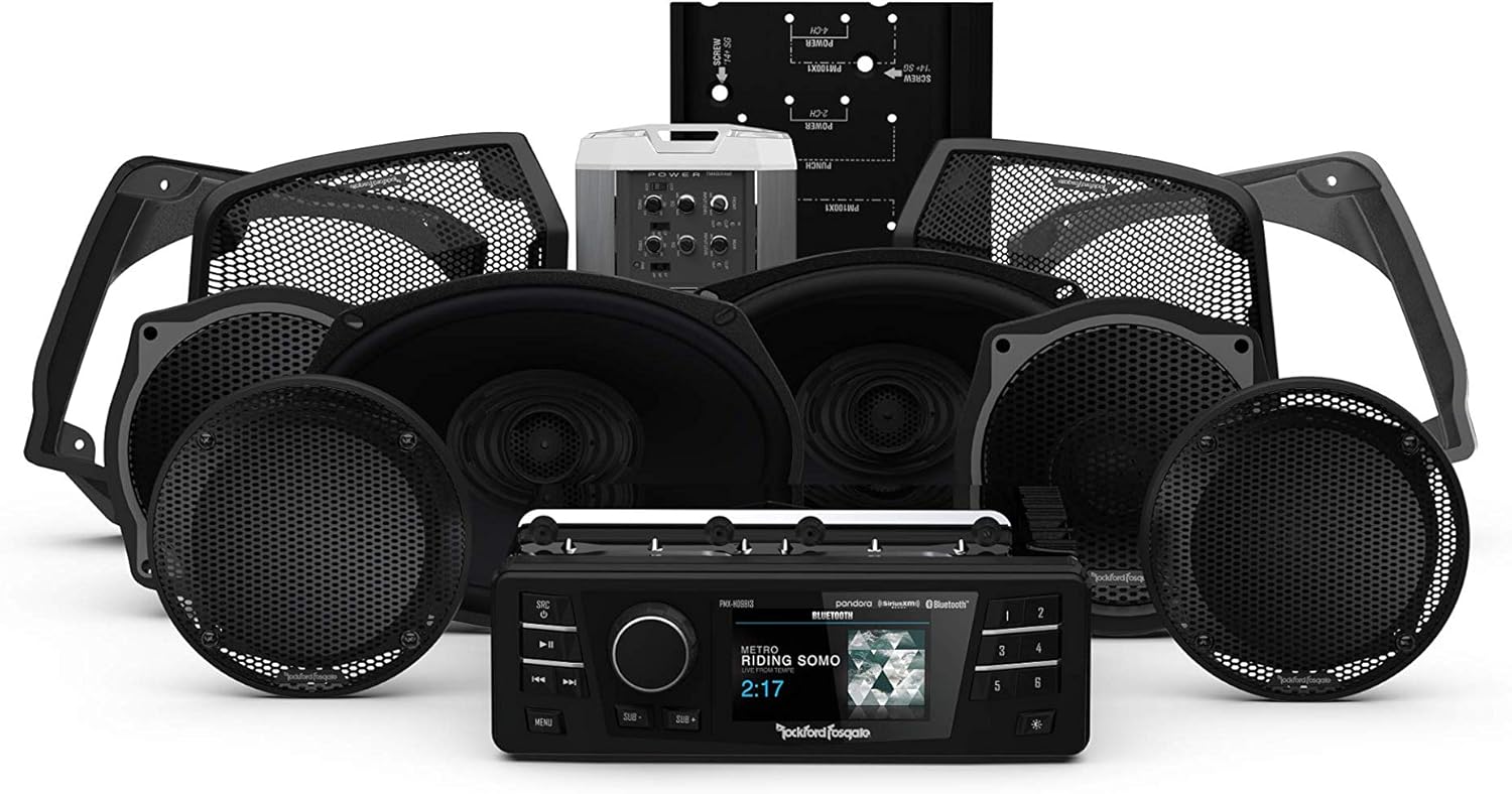 Kit de Receptor Digital y Parlantes Rockford Fosgate HD9813SGU-STAGE3 para Harley-Davidson