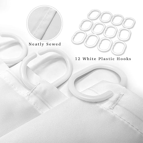 Miniatura 4 de Tititex Juego de cortinas de ducha florales de cactus, plantas tropicales rosadas verdes, decoración de baño, tela de poliéster con ganchos, 70 x 70