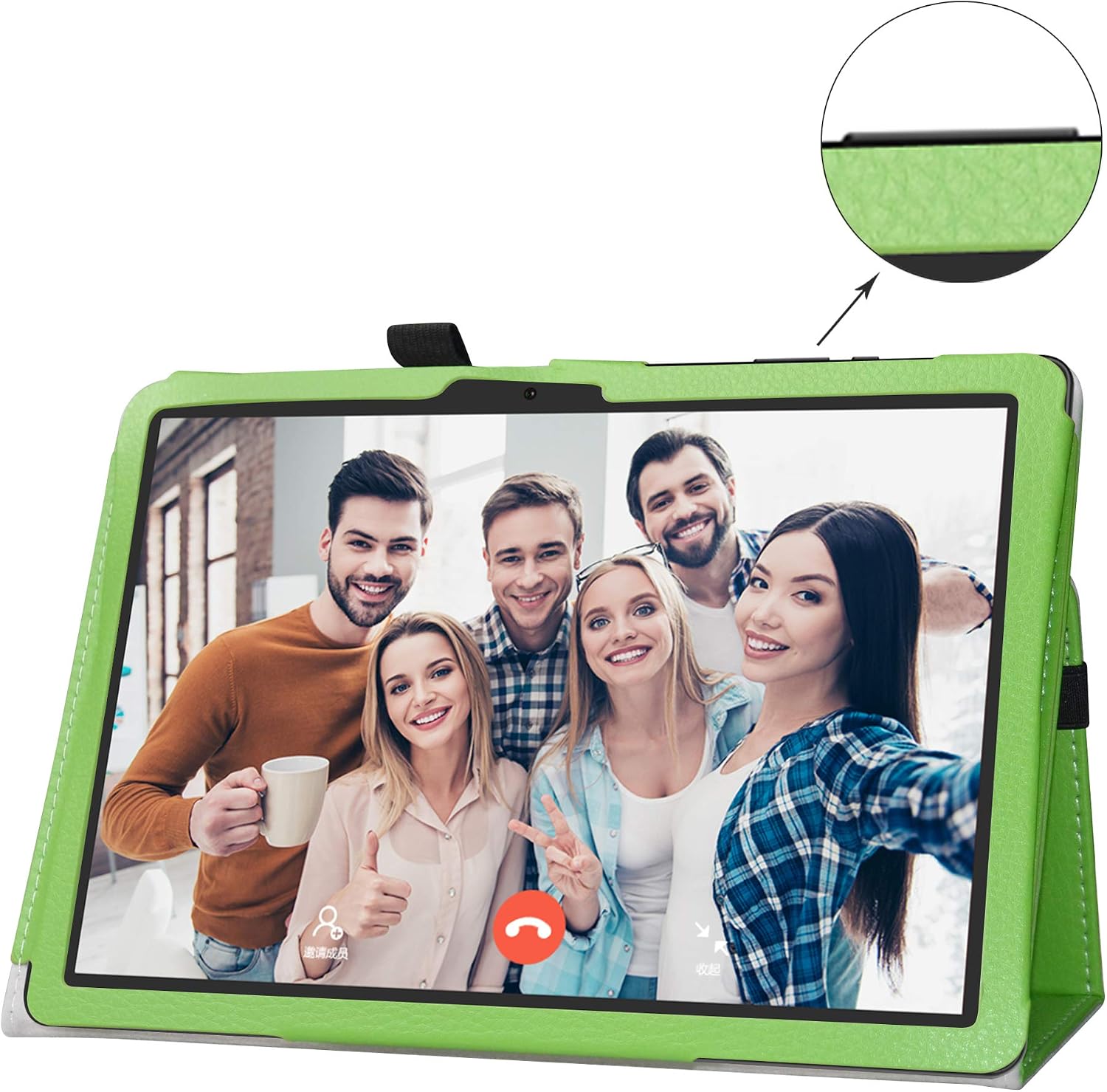 Bige for Vankyo MatrixPad Z4 Case,MatrixPad Z4 Pro Case,PU Leather Folio 2-Folding Stand Cover for 10.1" Vankyo MatrixPad Z4 /Z4 Pro 10 inch Tablet,Green