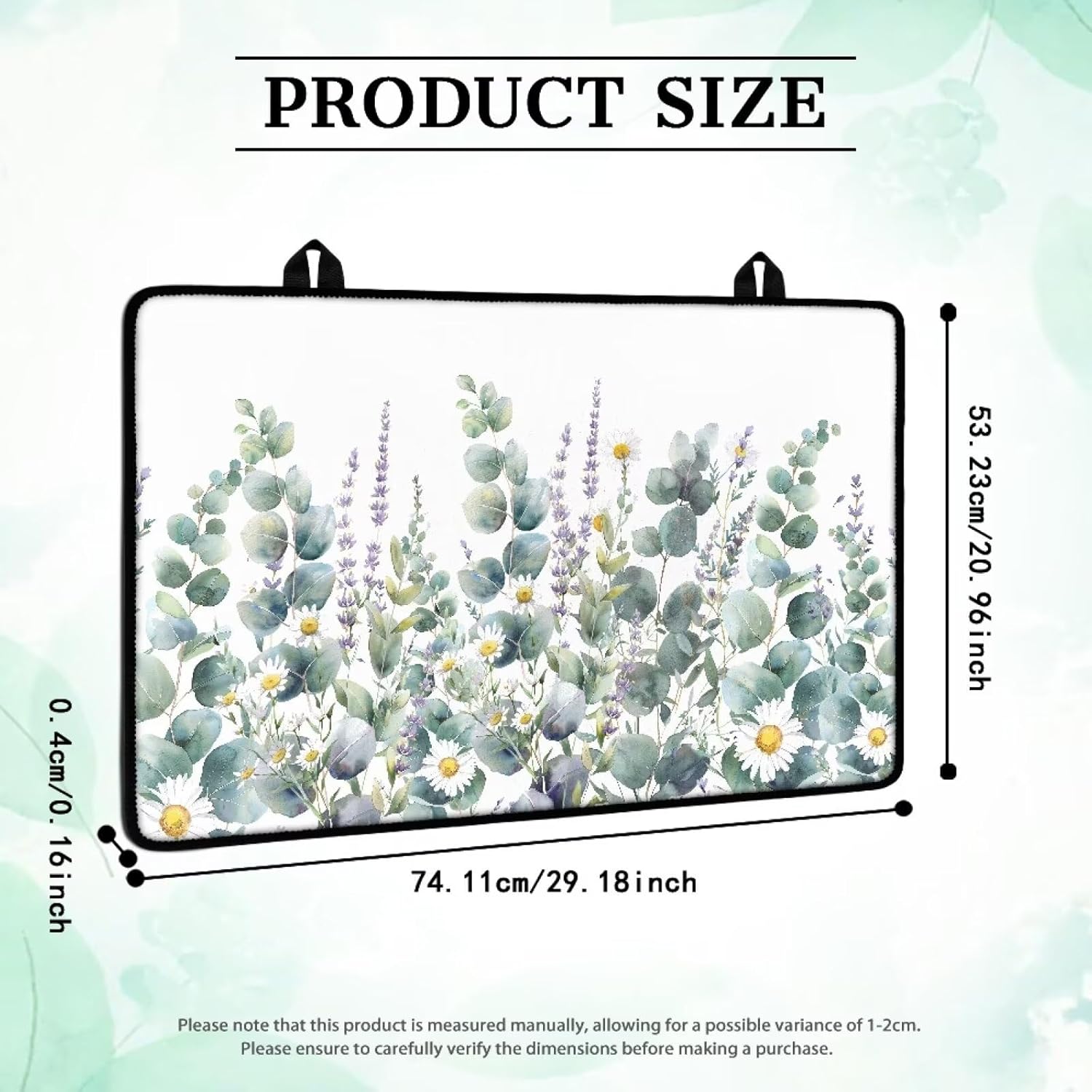 Poceacles Stove Cover for Cooktop, Electric Stovetop Protector Cover Non-skid Induction Electric Stove Burner Cover Multipurpose Mat Easy to Clean, Daisy Eucalyptus Leaf