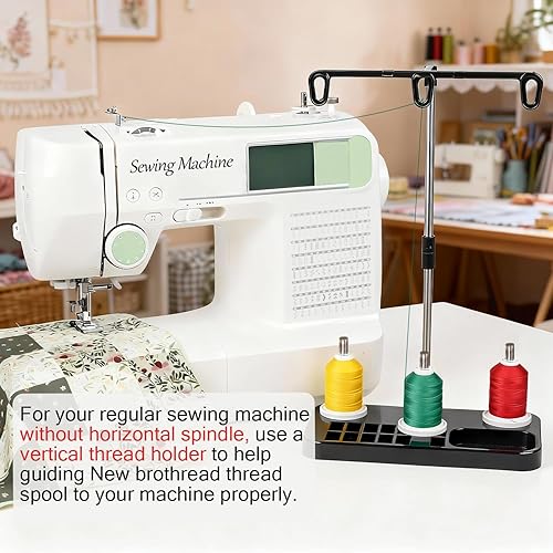 Miniatura 11 de New brothread - 18 opciones - Hilo multiusos de algodón 100% mercerizado 50S/3 600M cada carrete para acolchado, serger, coser y bordar - 8 x blanco