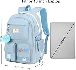 Laptop Backpacks 15.6 Inch School Bags College Backpack Anti Theft Travel Daypack Large Bookbags for Teens Girls Women (Blue)
