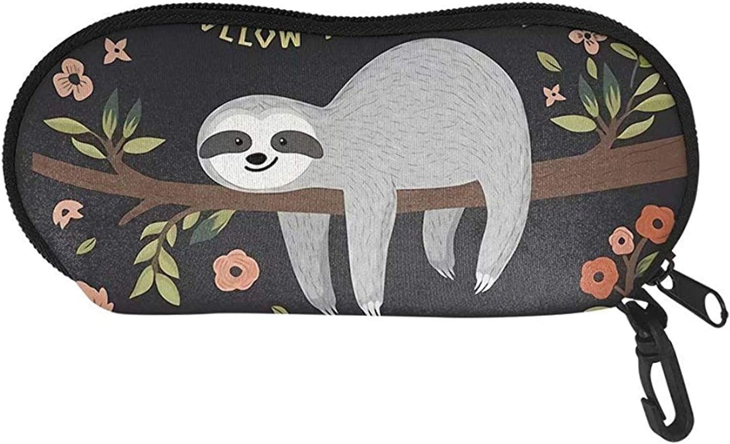 SEANATIVE Custodia Rigida Per Occhiali Da Sole Con Zip E Moschettone – Design Collie Di Confine (18,5x8,5 Cm)