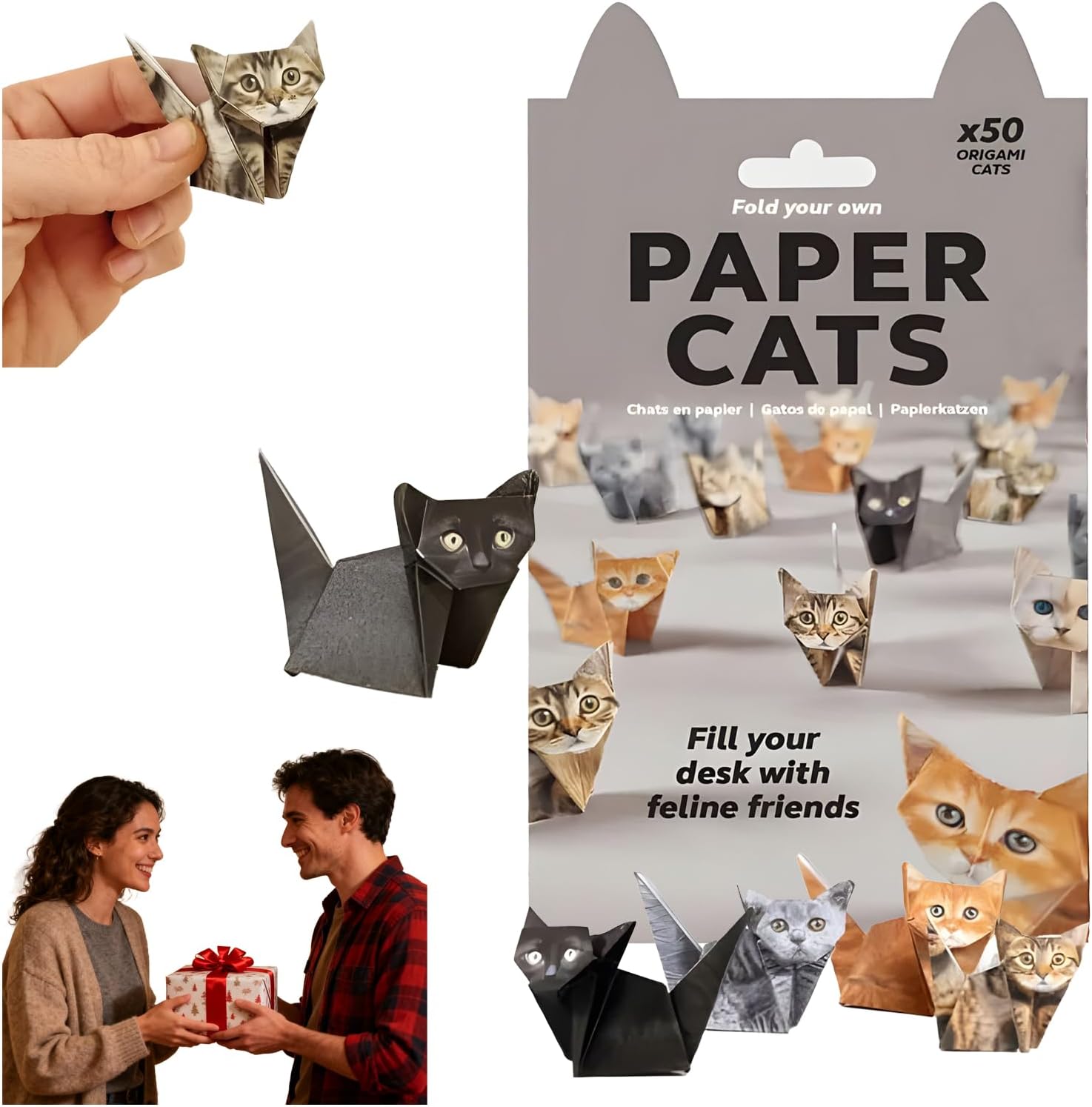 Amazon.com: DIY Paper Cats, 3D Handmade Origami Cat Model, Fold Your ...