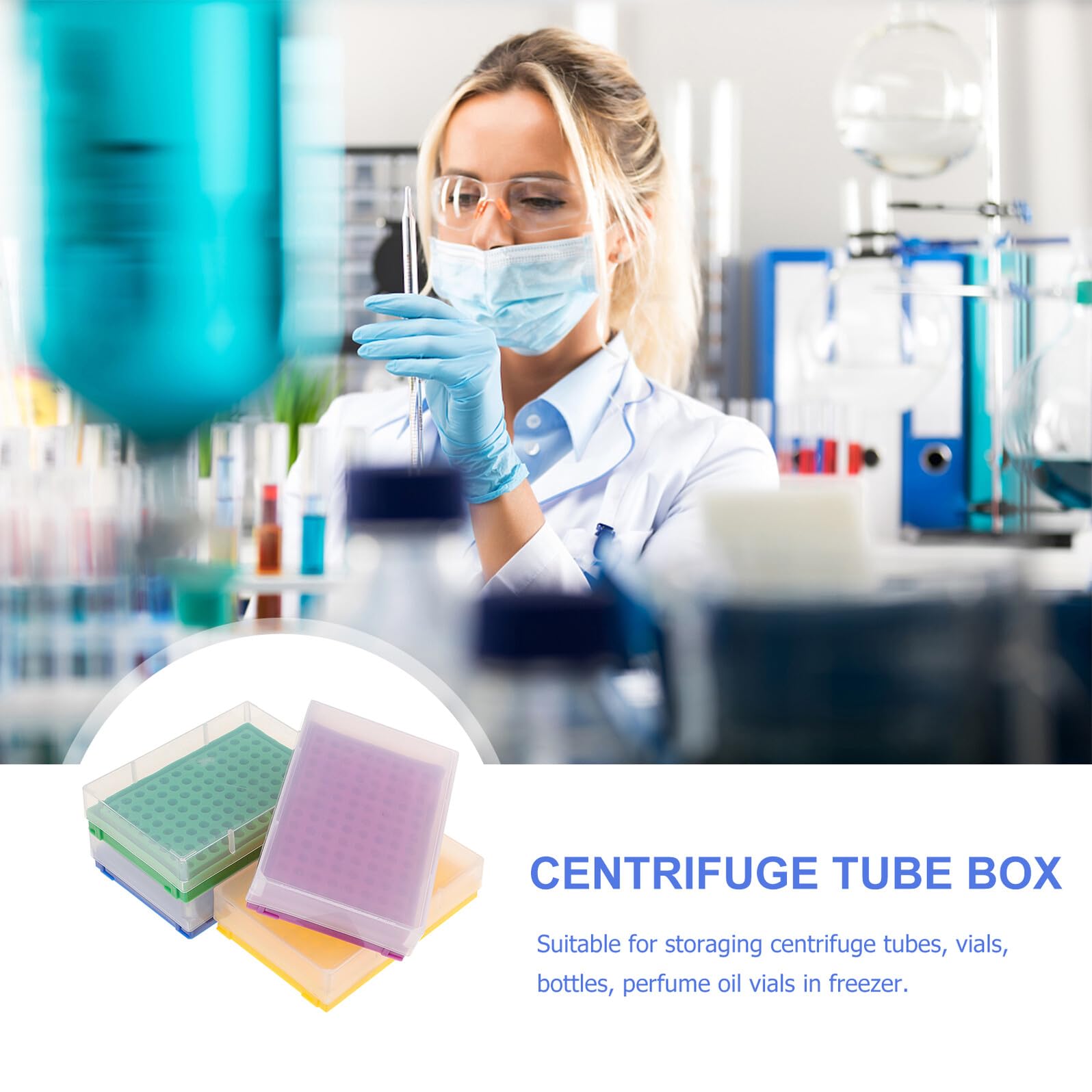 4 Stück Teiliges Mikrozentrifugenröhren rack aus Langlebigem Polypropylen Hitze Kältebeständig Kompakte Aufbewahrungsbox für Laborproben Geeignet für Pcr röhrchen Farblich