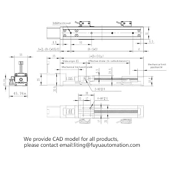 FUYU FSK30J Mini Linear Motion Guide Actuators Linear Rail Ball Screw Small Linear Motorized Nema 14 2-Phase Stepper Motor 50mm Stroke