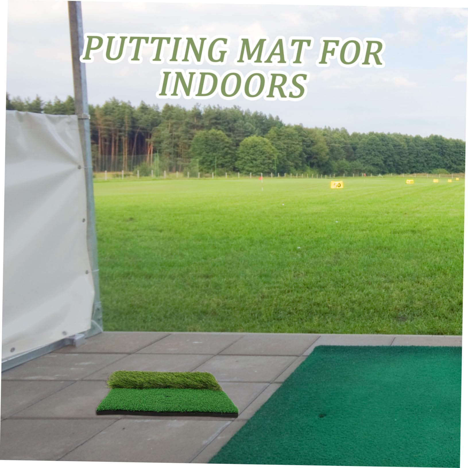 ibasenice Tapete de Golf para Interior Césped Artificial de Práctica Tapete de Putting para Golf para Sala de Estar