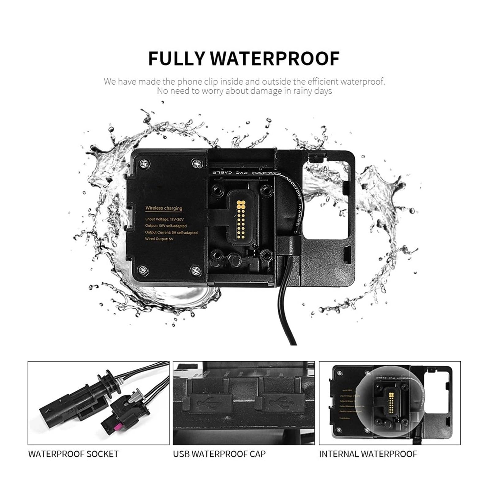 Supporto Telefono Moto Con Ricarica Wireless E USB – Per BMW R1250GS, R1200GS, F850GS, F750GS, S1000XR
