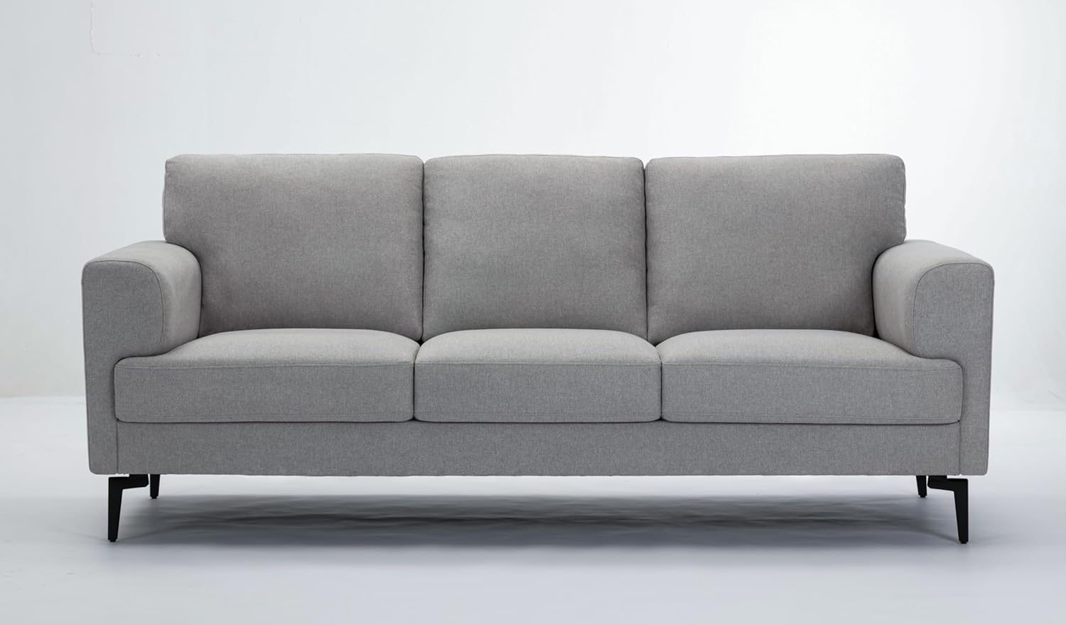 84 inch sofa in modern living room showing linen fabric