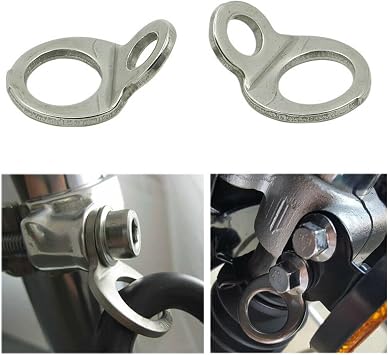 2Pcs Stainless Steel Tie Down Strap Rings Point Securing For Motorcycle Dirt Bike Trailers Trucks Accessories