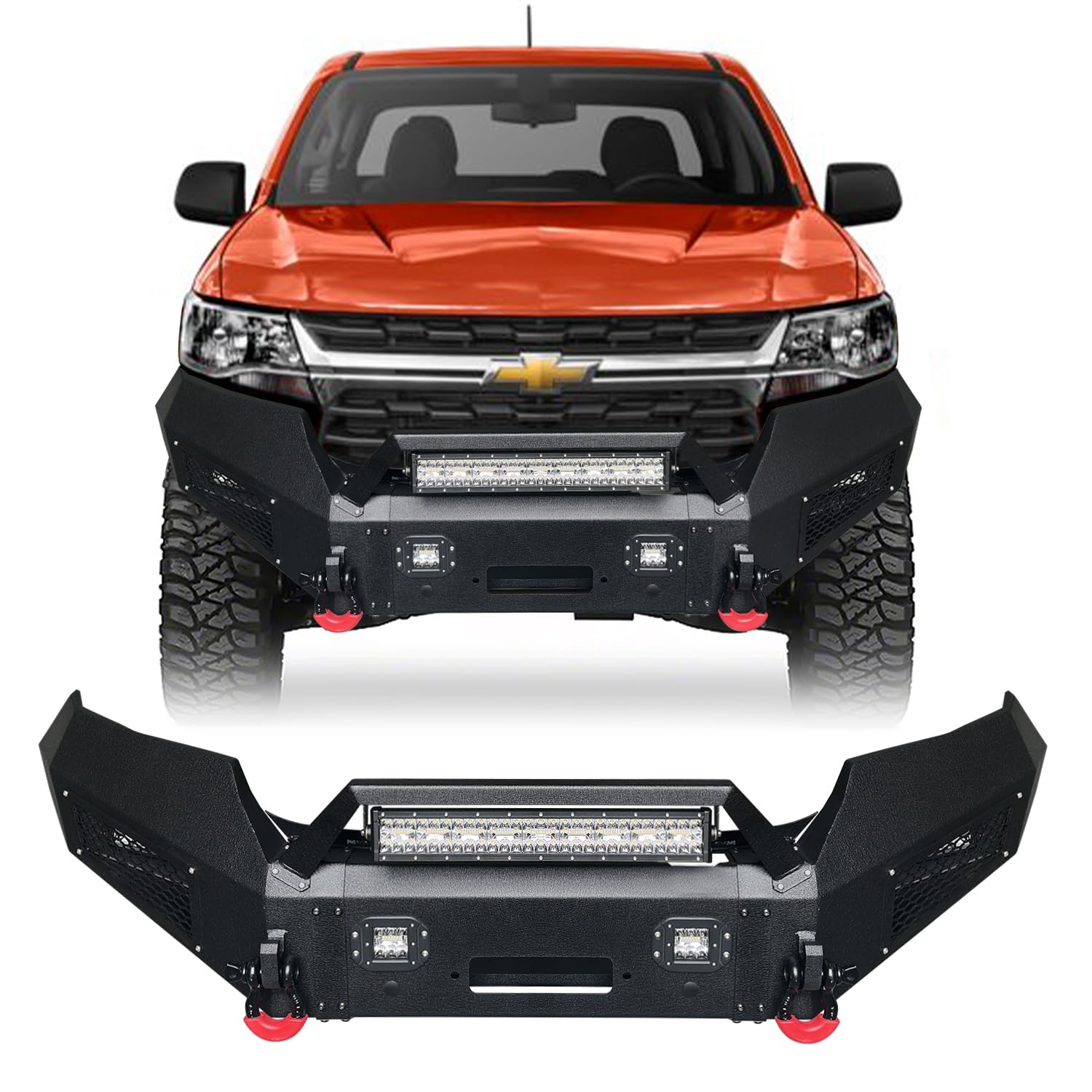 TIOYAR Front Bumper Compatible with 2015 2016 2017 2018 2019 2020 2021 2022 Chevy Chevrolet Colorado