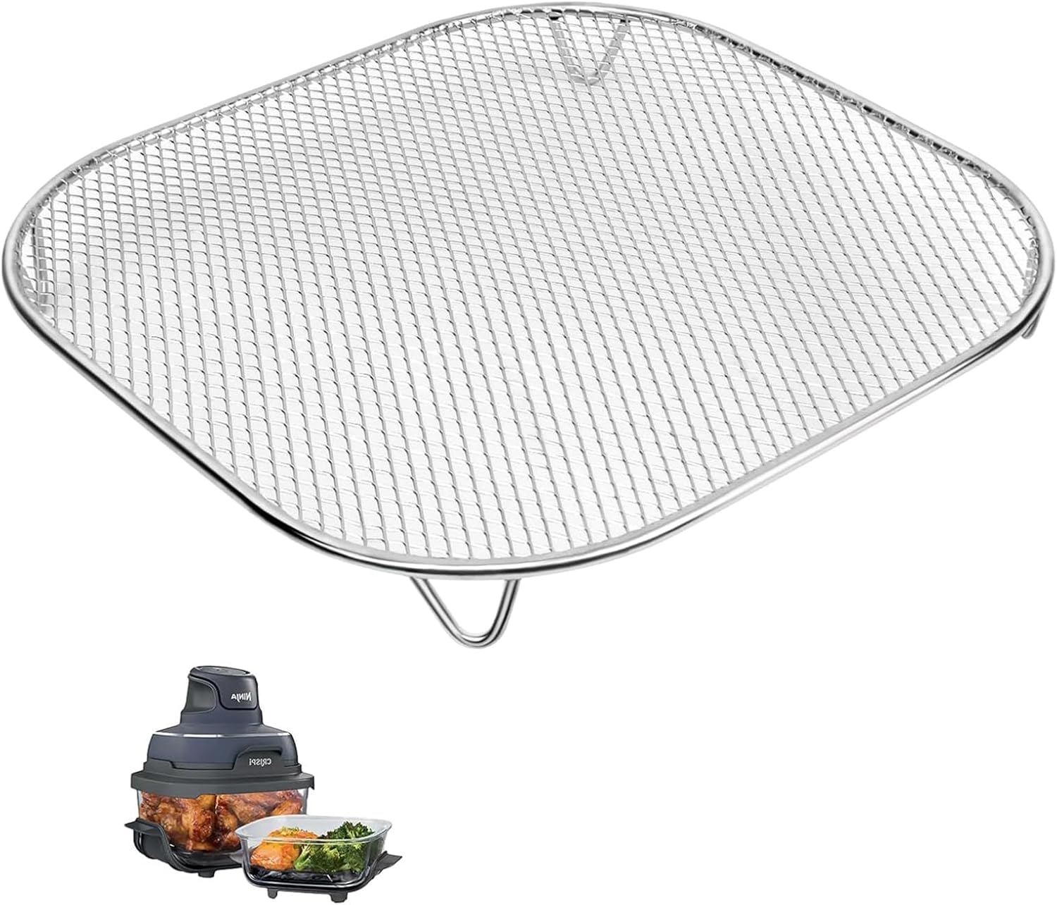 Stainless Steel Air Fryer Rack and Mesh Tray Replacement Parts Compatible with Ninja Crispi Air Fryer FN101 (rack and mesh tray)