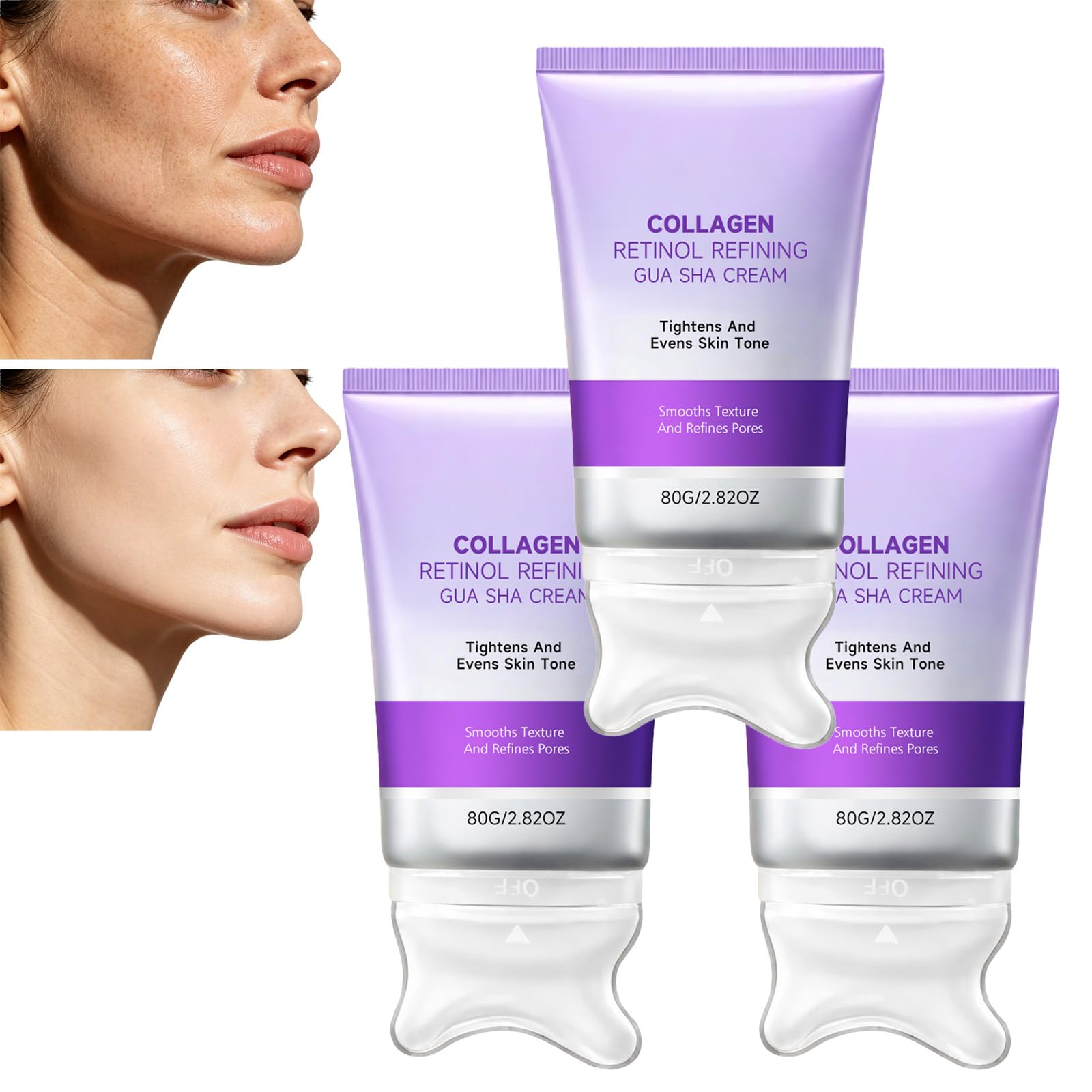 Crema rassodante viso al collagene e retinolo con massaggiatore incorpor (3pcs)