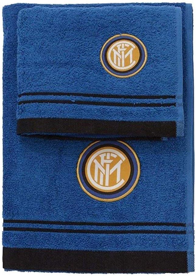 Inter 8907 020 2120 Towel Set/100% Cotton Terry, Black/Blue, 100 x 60 x 1 cm