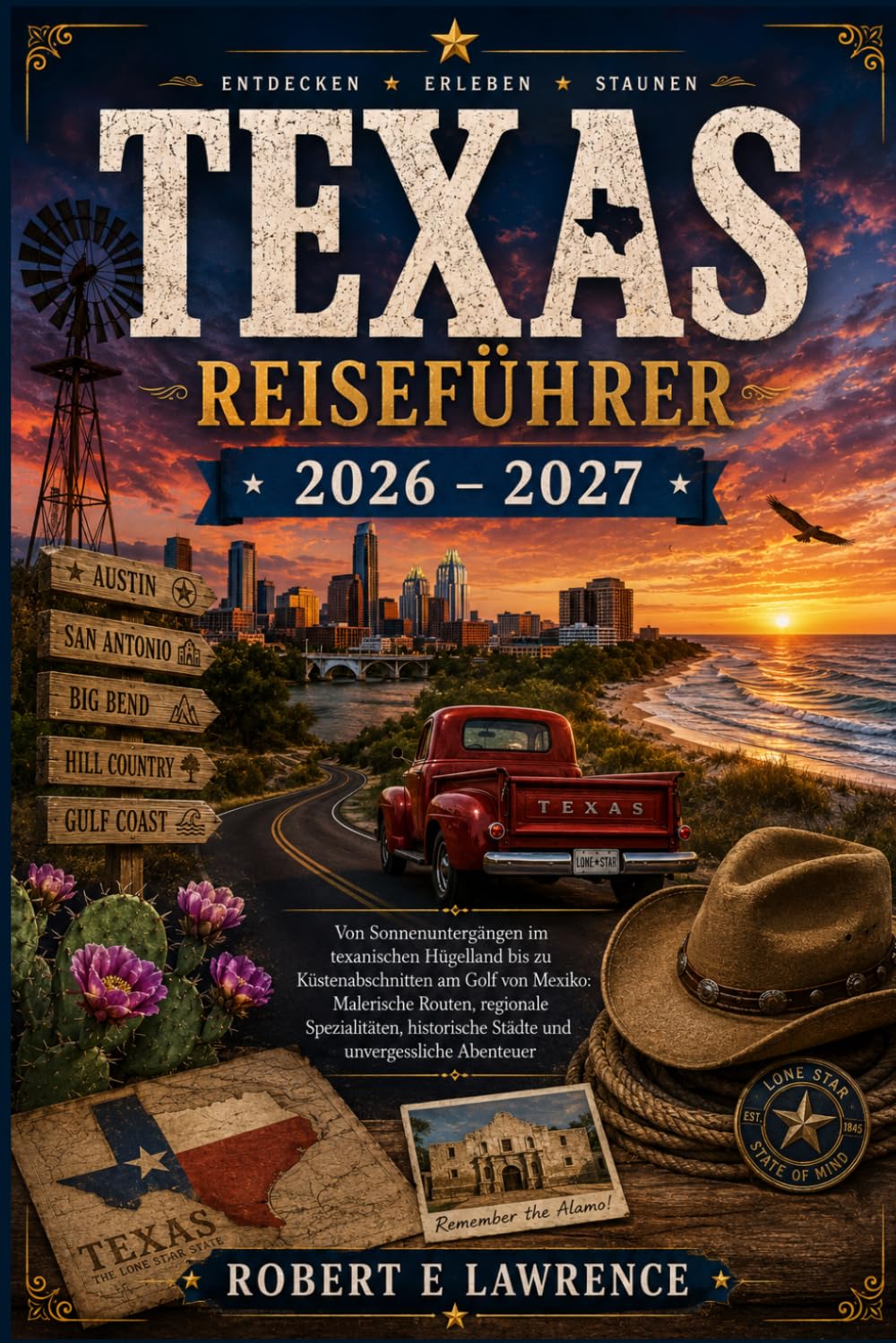 TEXAS REISEFÜHRER 2026 – 2027: Von Sonnenuntergängen im texanischen Hügelland bis zu Küstenabschnitten am Golf von Mexiko: Malerische Routen, ... Städte und unvergessliche Abenteuer