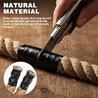 Vista 2 de Cuerda de yute de 1 1/2 pulgadas x 50 pies, cuerda de cáñamo natural gruesa y pesada cuerda náutica trenzada para manualidades, escalada