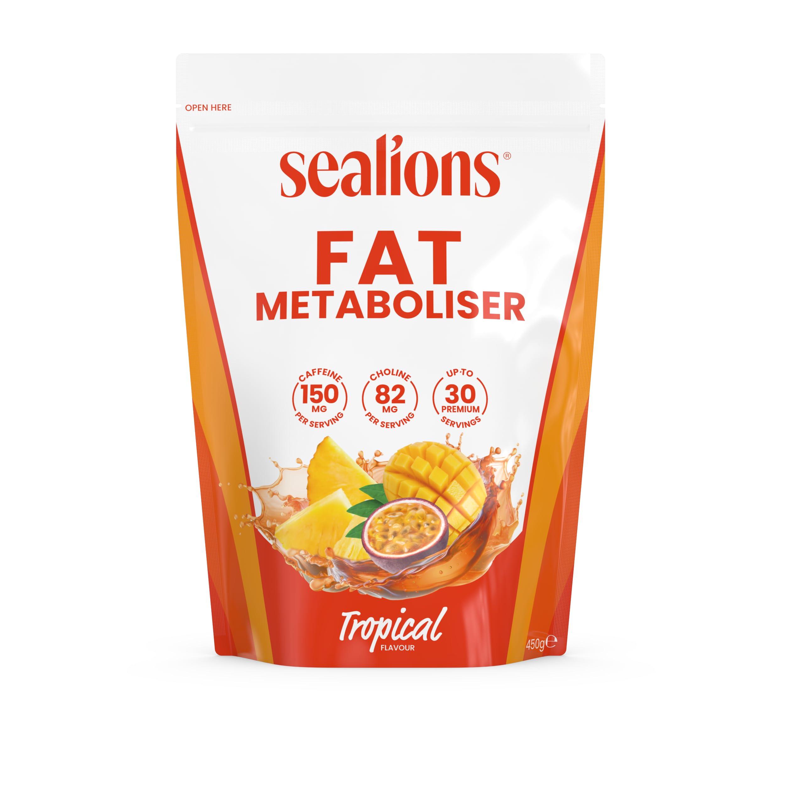 Sealions Fat Metaboliser Thermogenic Pre Workout Powder 30 Servings Fat Burner Weight Loss Energy Drink Tropical for Men and Women