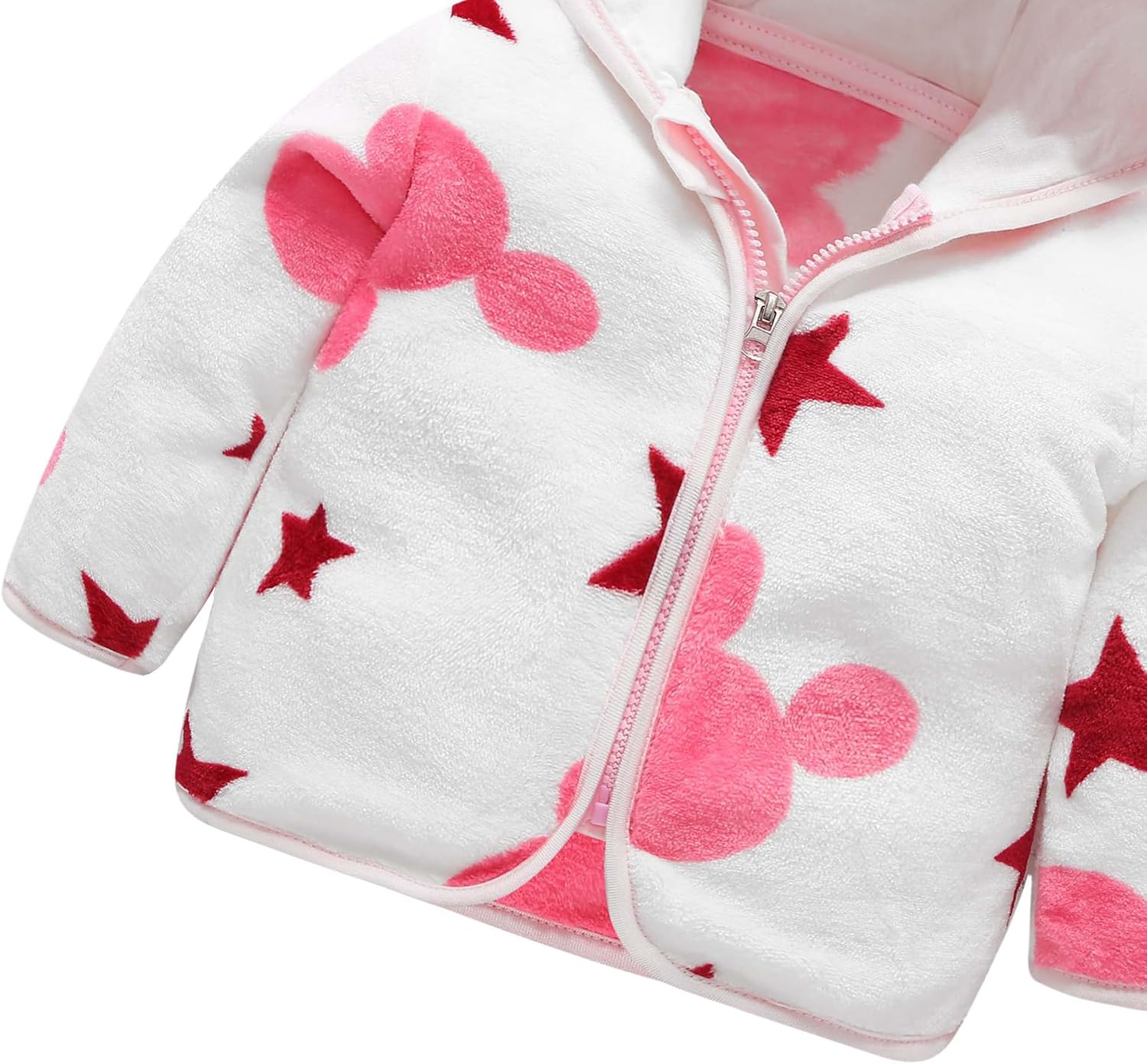 AIWUHE Baby Boys Girls Hooded Fleece Jacket Cute Bear Hoodie Zip Up Teddy Coat Sherpa Winter Warm Outwear With Pocket 1-6Y