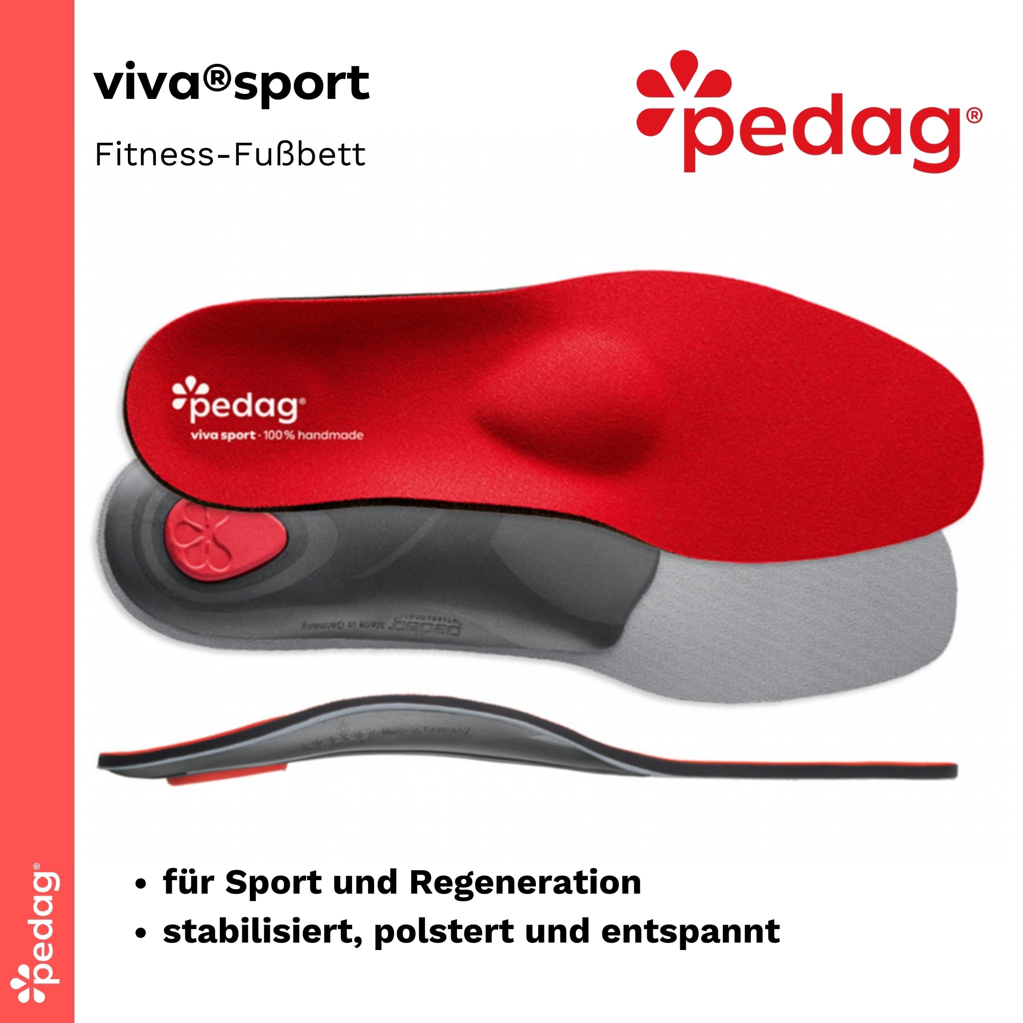 pedag Viva Sport Einlegesohlen – sportliche Schuheinlage aus hochwertigem Dämpfungsmaterial | lindert Druckstellen an der Fußsohle & unterstützt bei Gelenk/ -Fußschmerzen & Rückenbeschwerden