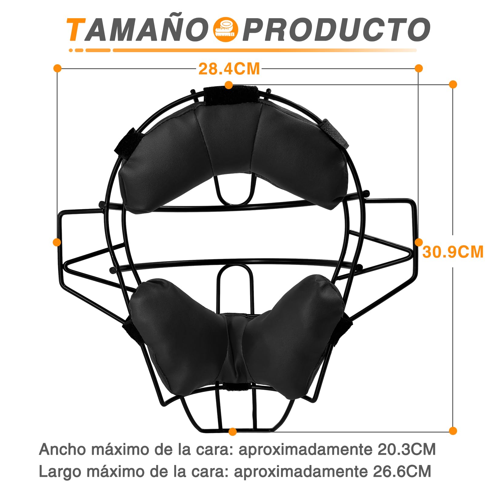 LeapBeast Máscara de Béisbol de Cara Completa, Casco Profesional de Béisbol, Ajuste Seguro Que Proporciona Protección y Comodidad, No Obstruye la Vista, Fácil de Instalar, Negro
