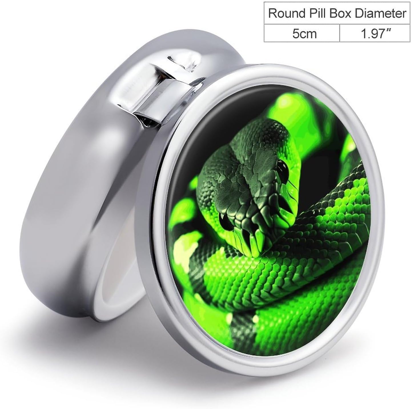 3D Snake Pill Case 3 Compartment Round Pill Box image 2