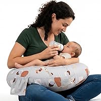 x-vesolje Ergonomic C-Shape Nursing Pillow with Removable Cover - Breastfeeding Support, Multifunctional Baby Feeding Pillow, Animal Gray
