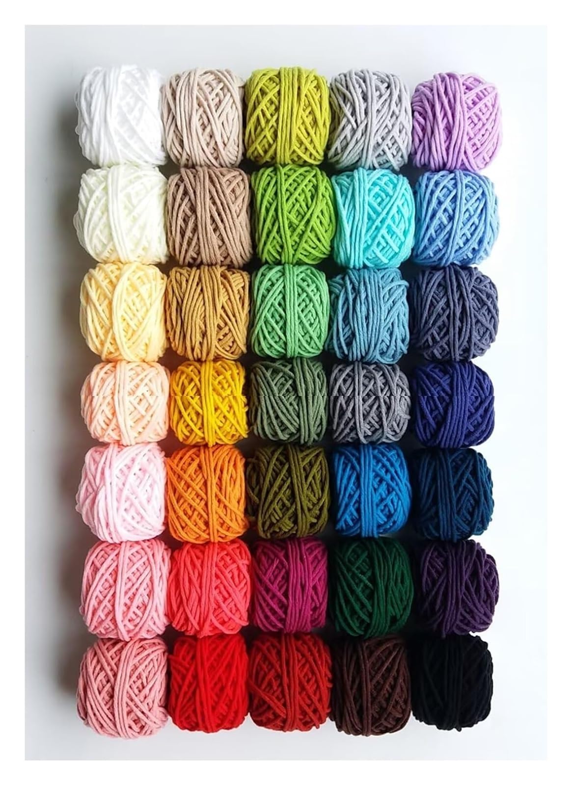 przędza dziewiarska, Przędza akrylowa tuftowana, nić o grubości 3,5 mm, 8 nitek bawełnianego szydełka mlecznego(35 Colors)