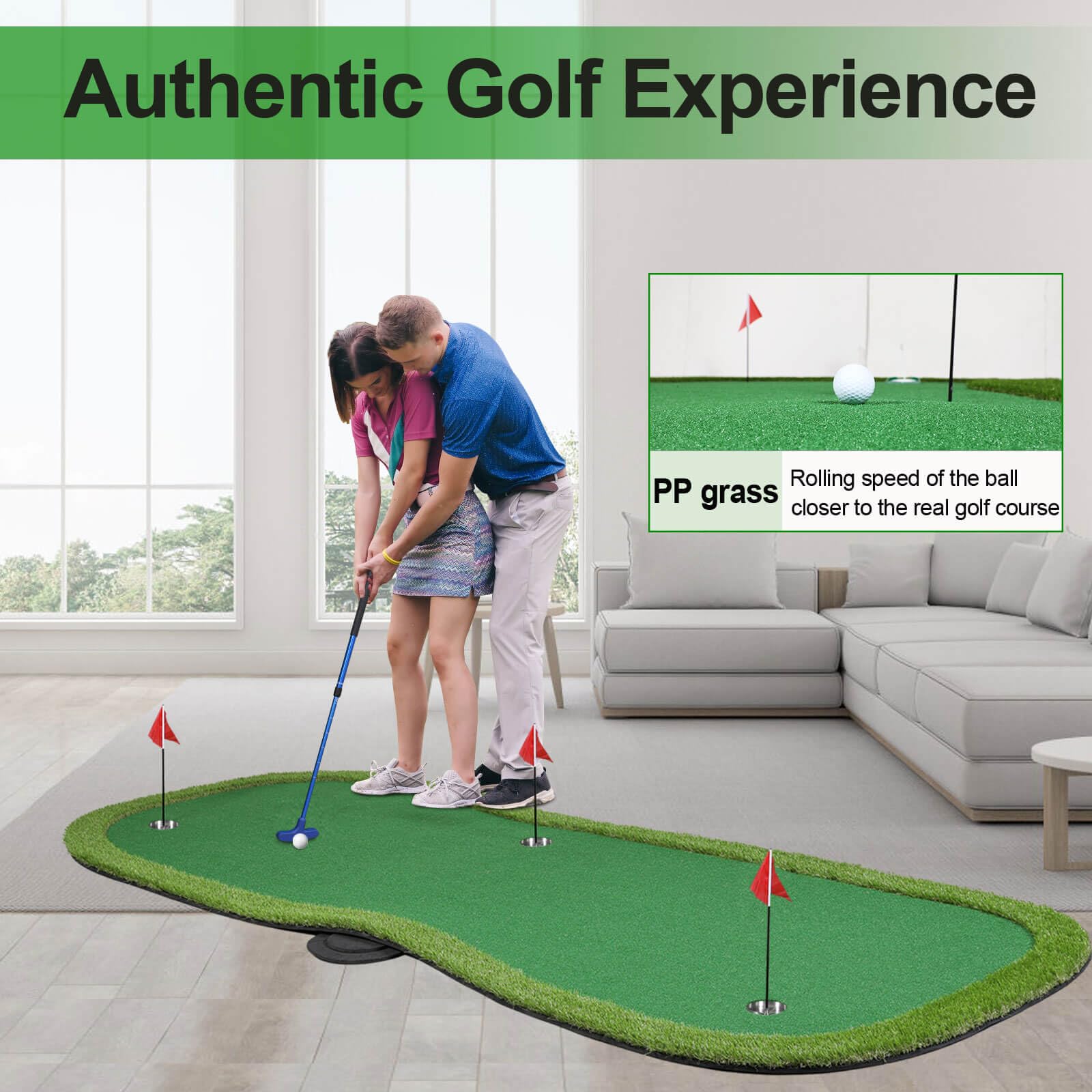 KEMLDIVS Golf Putting Green Mat - Professional Training Mat