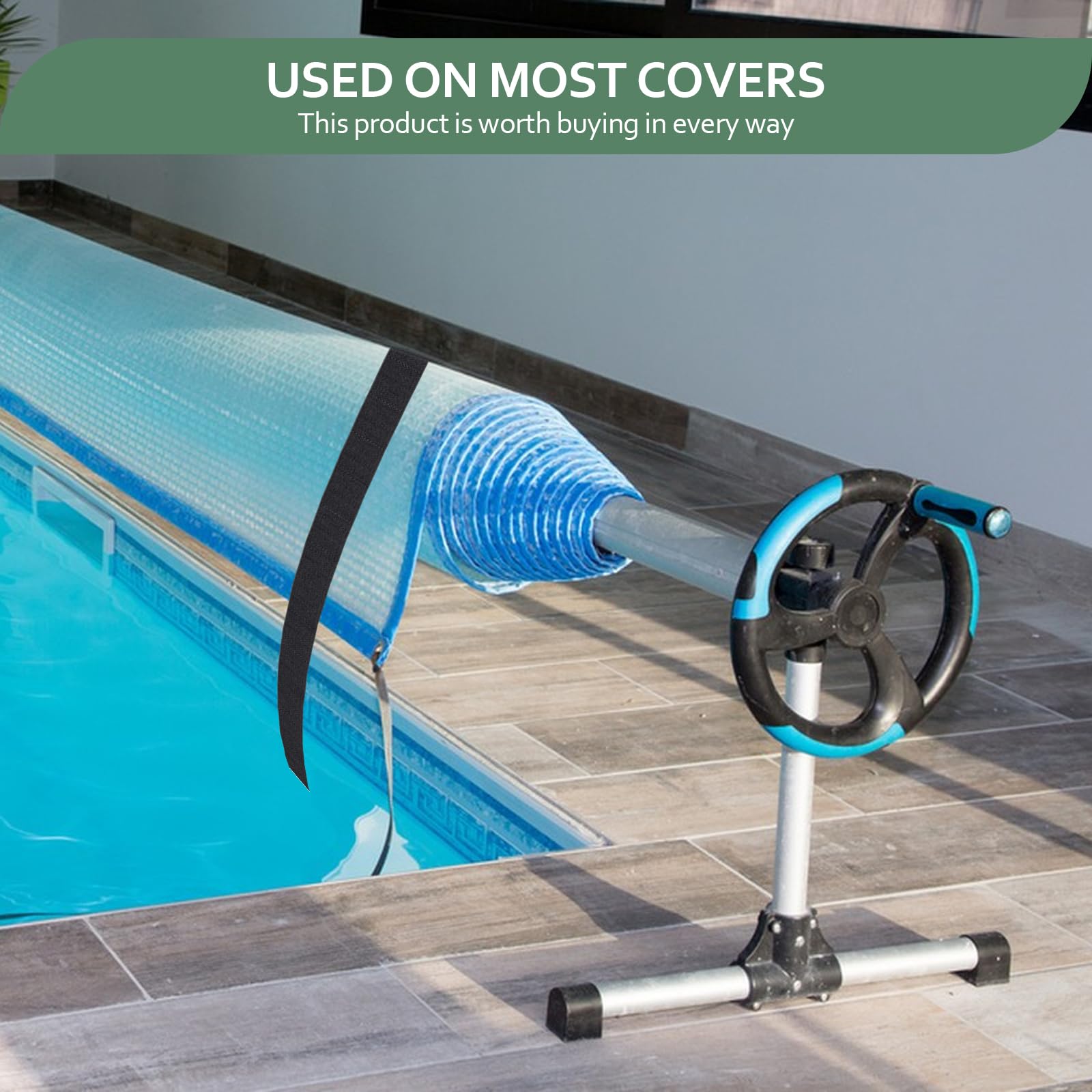 Kit De Fixation Pour Bâche De Piscine - 8 Sangles Et Clips - Résistant Aux UV - Pour Piscine Hors Sol Ou Bâche à Bulles