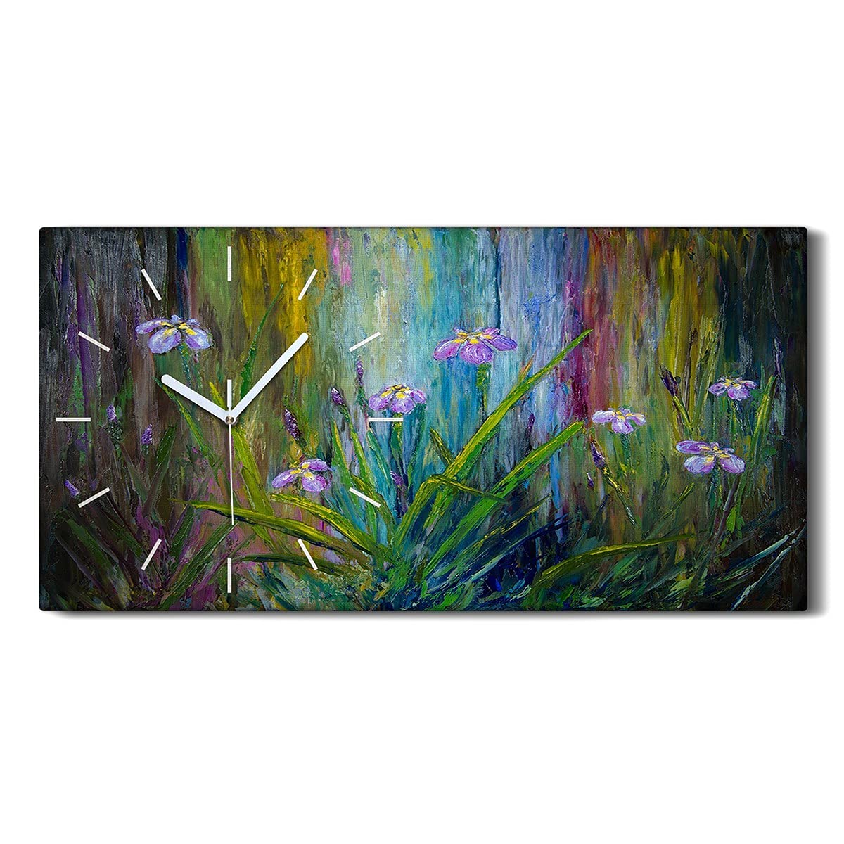 Horloge sur Toile Iris Windbloots Résumé 60x30cm Décoration Murale