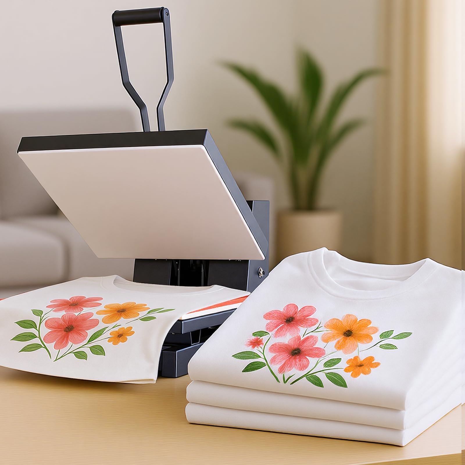 OLIXIS Heat Press, 15x15 Heat Press Machine for T Shirts with LCD Display & Memory Mode, 1200W Heat Transfer Machine for Bags, Pillows, Aprons