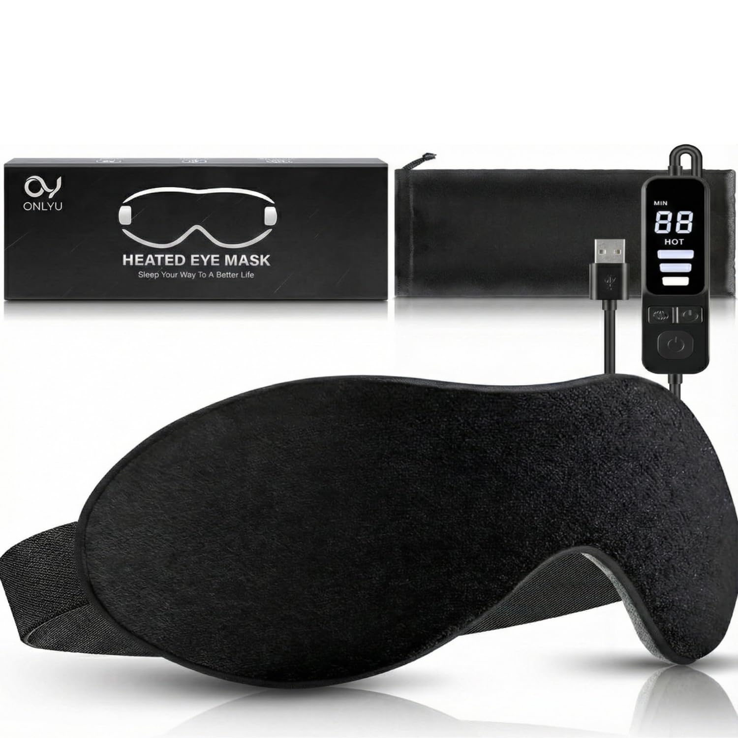 ONLYU Heated Eye Mask for Dry Eyes, Warm Eye Compress with Flaxseed for MGD, Dry Eye Syndrome, Chalazion Blepharitis Stye Eye Treatment, Steam Moist to Unclog Glands-image-6