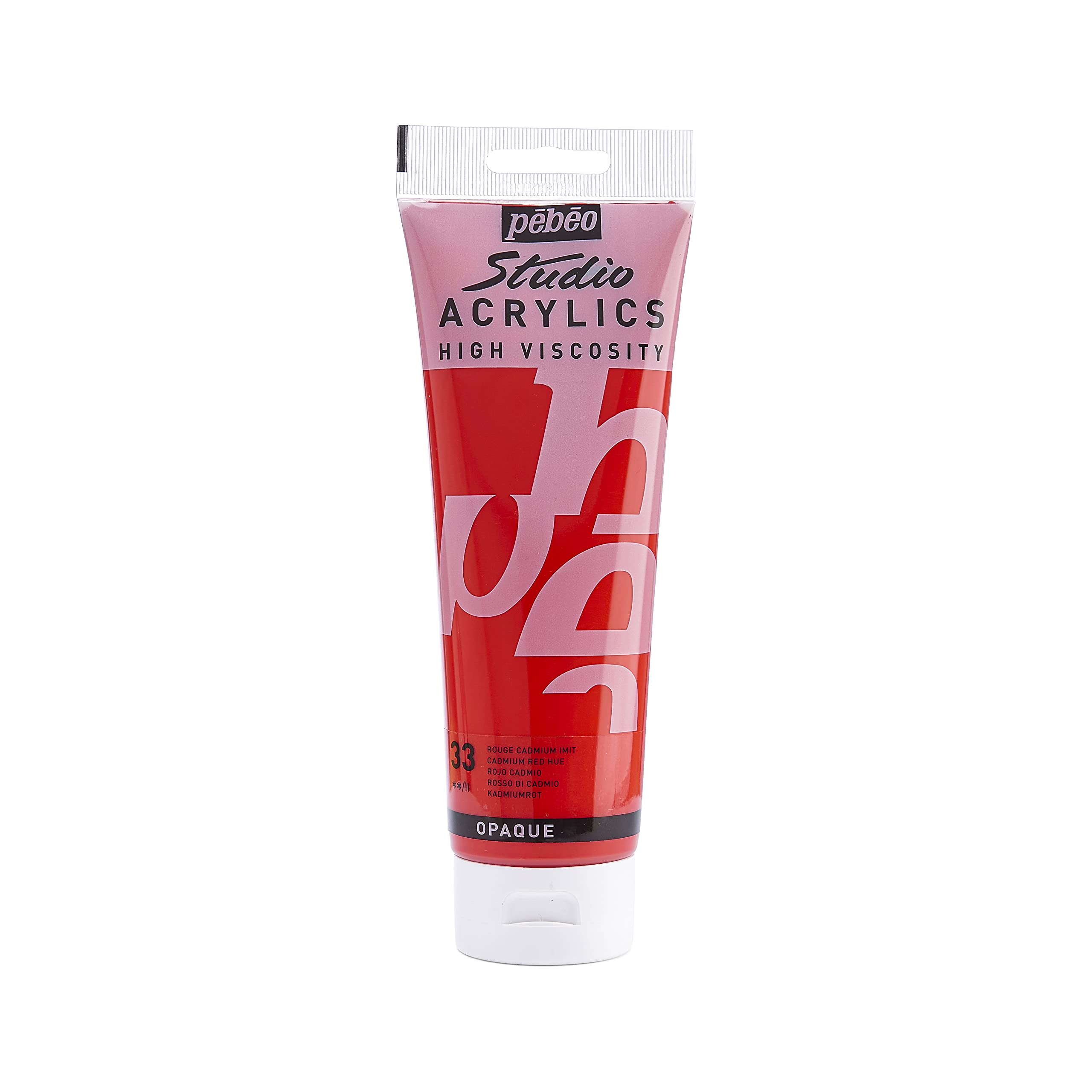 Pebeo Cadmium Red Hue 169-033 250 Ml Studio Acrylic Paint,