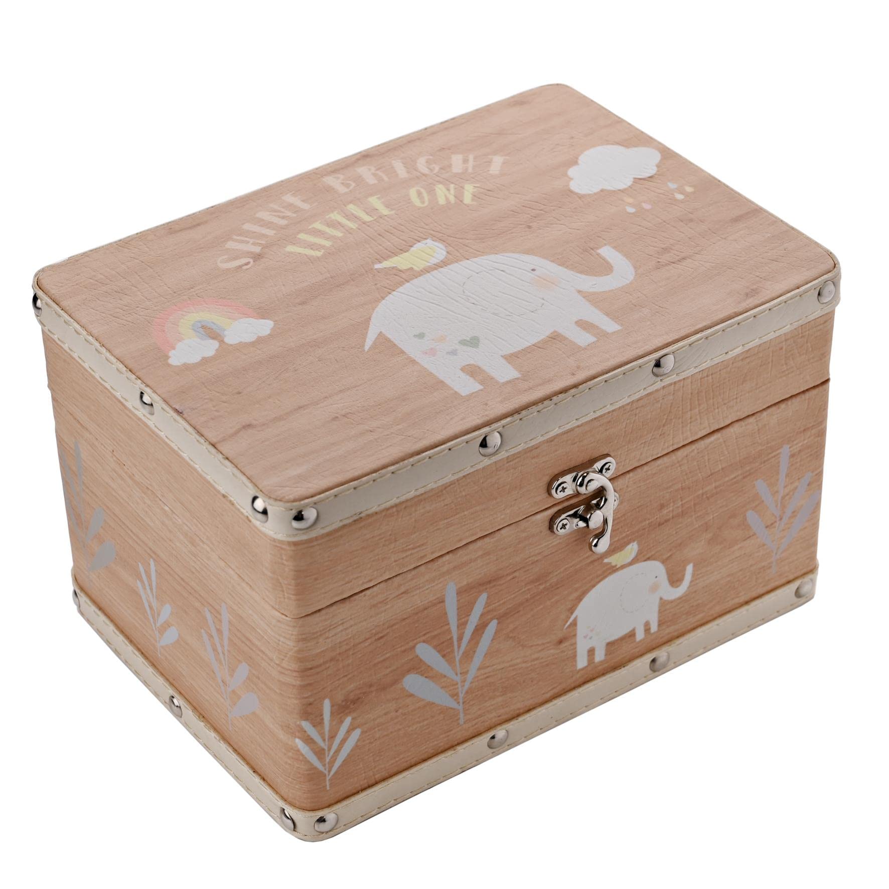 Widdop & Co Petit Cheri - Set di 2 bauli per bambini, motivo: elefante, scatole per giocattoli