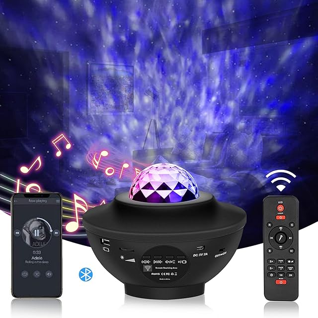 Star Projector Galaxy Light, Mayround Galaxy Projector Light for Bedroom Nebula Projector Lamp Built-in Bluetooth Speaker Music Player & Timer for Kids Adults Room Home Decoration