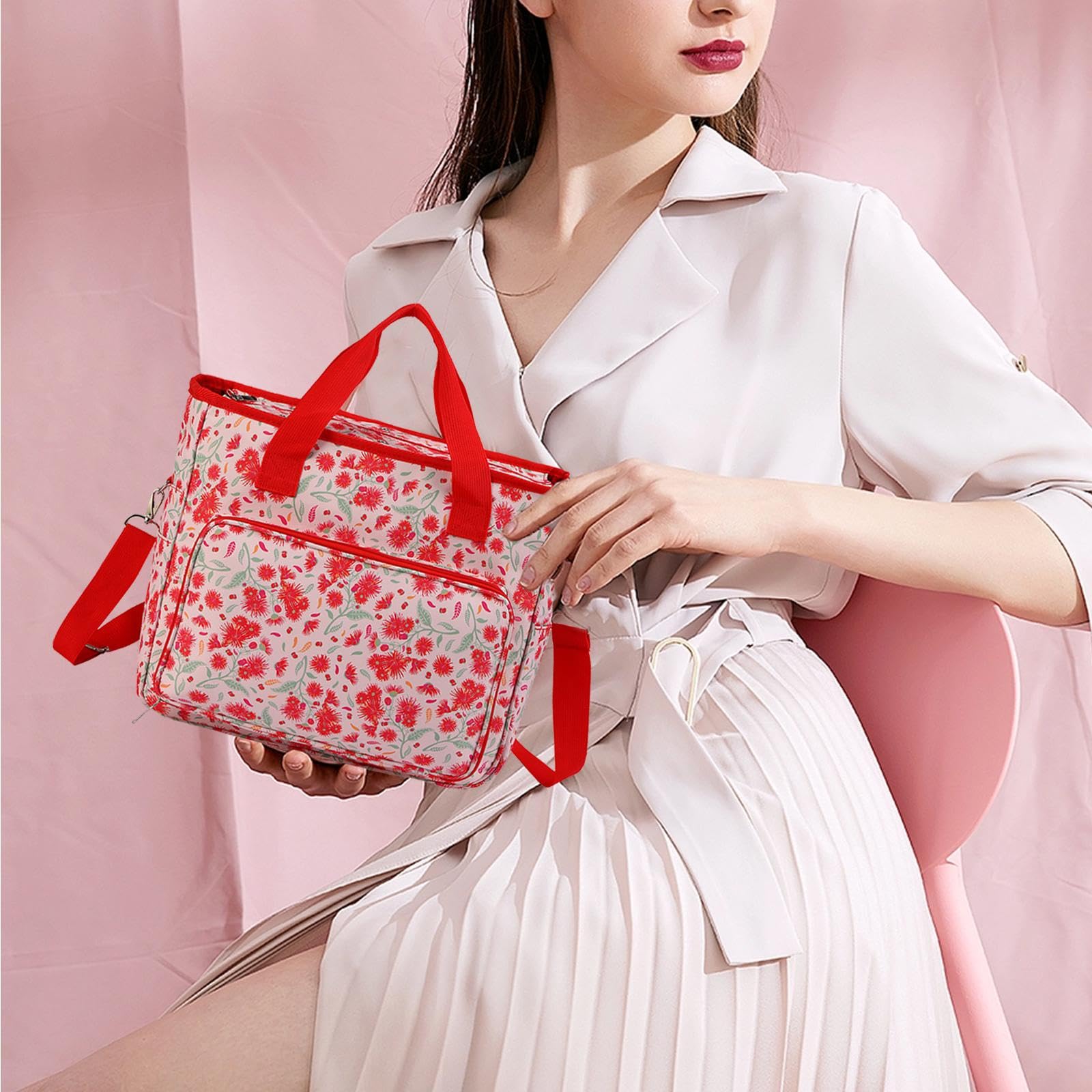 Bolsa para Guardar Hilo, Bolsa para, Bolsa Resistente para Hilo, Organizador de Hilo con Cierre de Cremallera, Bolsas para Hilo, Rosa, Individual