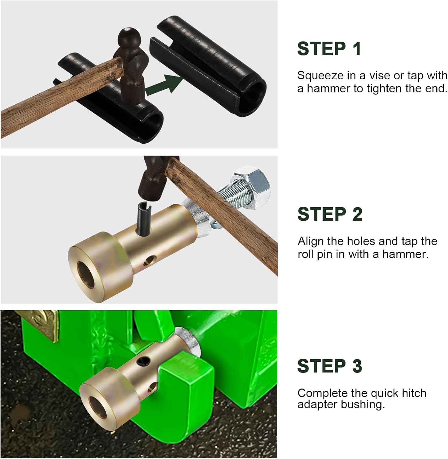 CZC AUTO 2 Pairs of Cat 1 Quick Hitch Adapter Bushings Kit, Fit for Category 1 3-Point Hitch Tractors