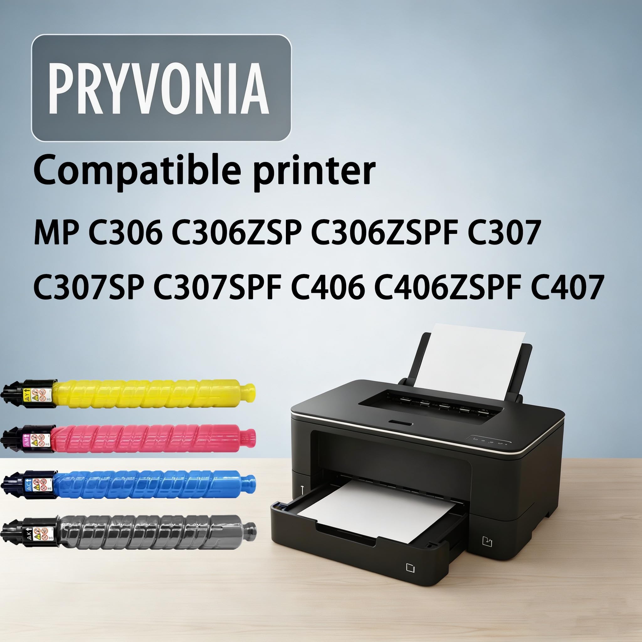 MP C306 MPC306 - Cartucce toner compatibili Multipack per Ricoh MP C306 C306ZSP C306ZSPF C307 C307SP C307SPF C406 C406ZSPF C407 di ricambio per MP C306 (confezione da 4 nero/ciano/magenta