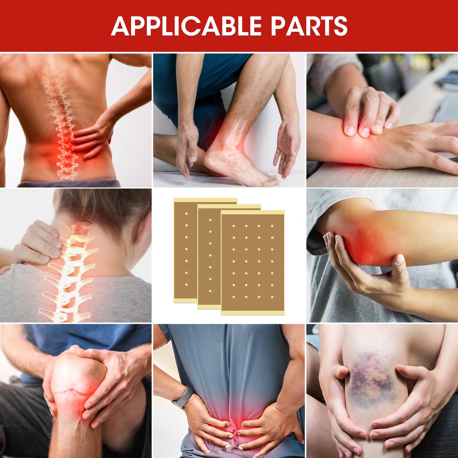 MYMULIKE Tigre Parches Para el Dolor, 100Pcs Parches de Calor, Para Alivio del Dolor Parches de Dolore de Acción Rápida y Alivio Duradero del Dolore Muscular Para Rodilla, Espalda, Cuello, Hombro