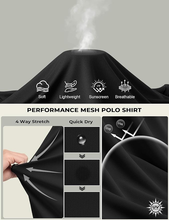 Polo de manga larga para hombre negro talla L miniatura 4
