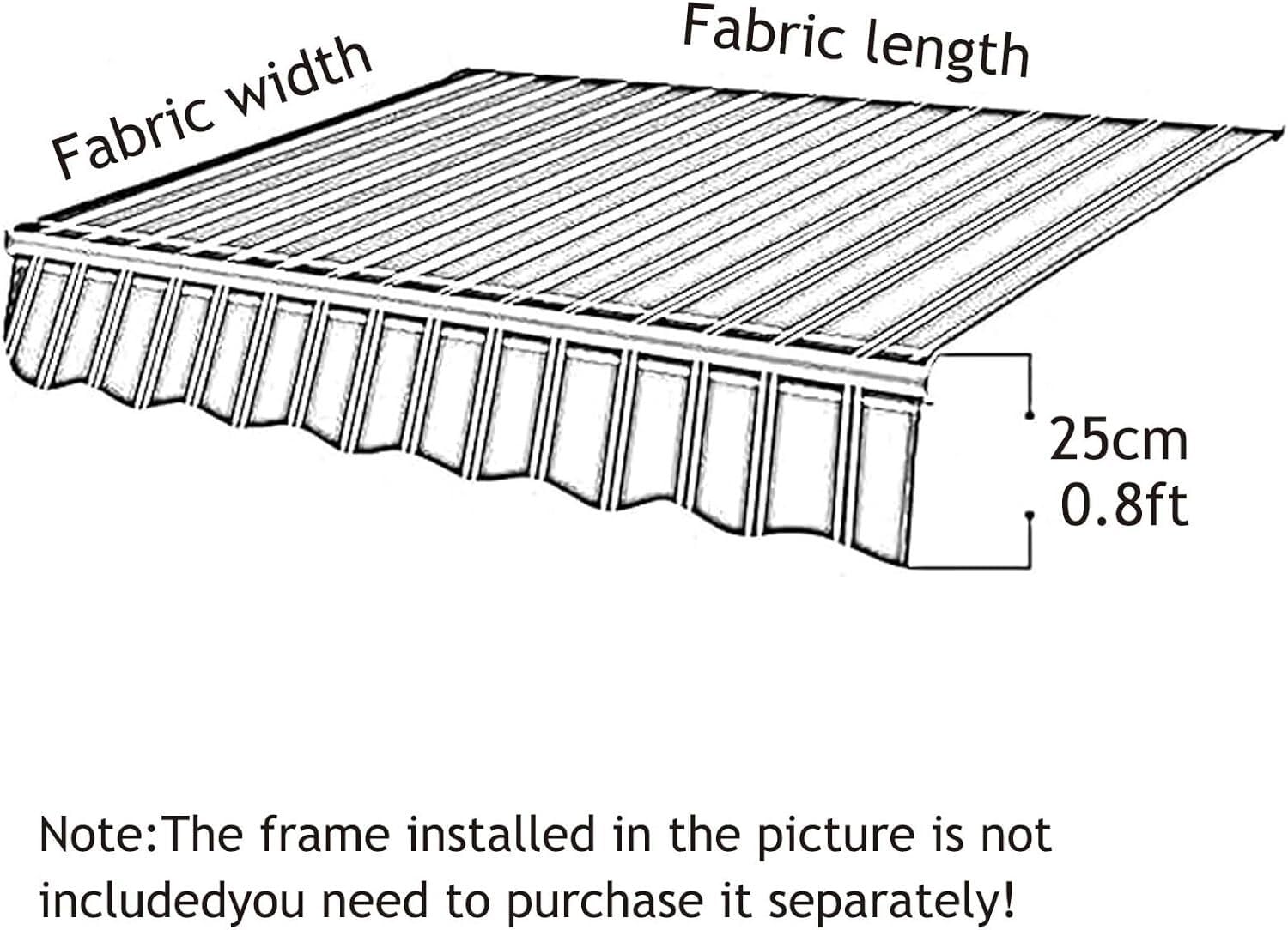 Tenda parasole manuale fai da te di ricambio per tettoia retrattile per patio, gazebo esterno, protezione solare per cortile, terrazza, balcone, facile installazione