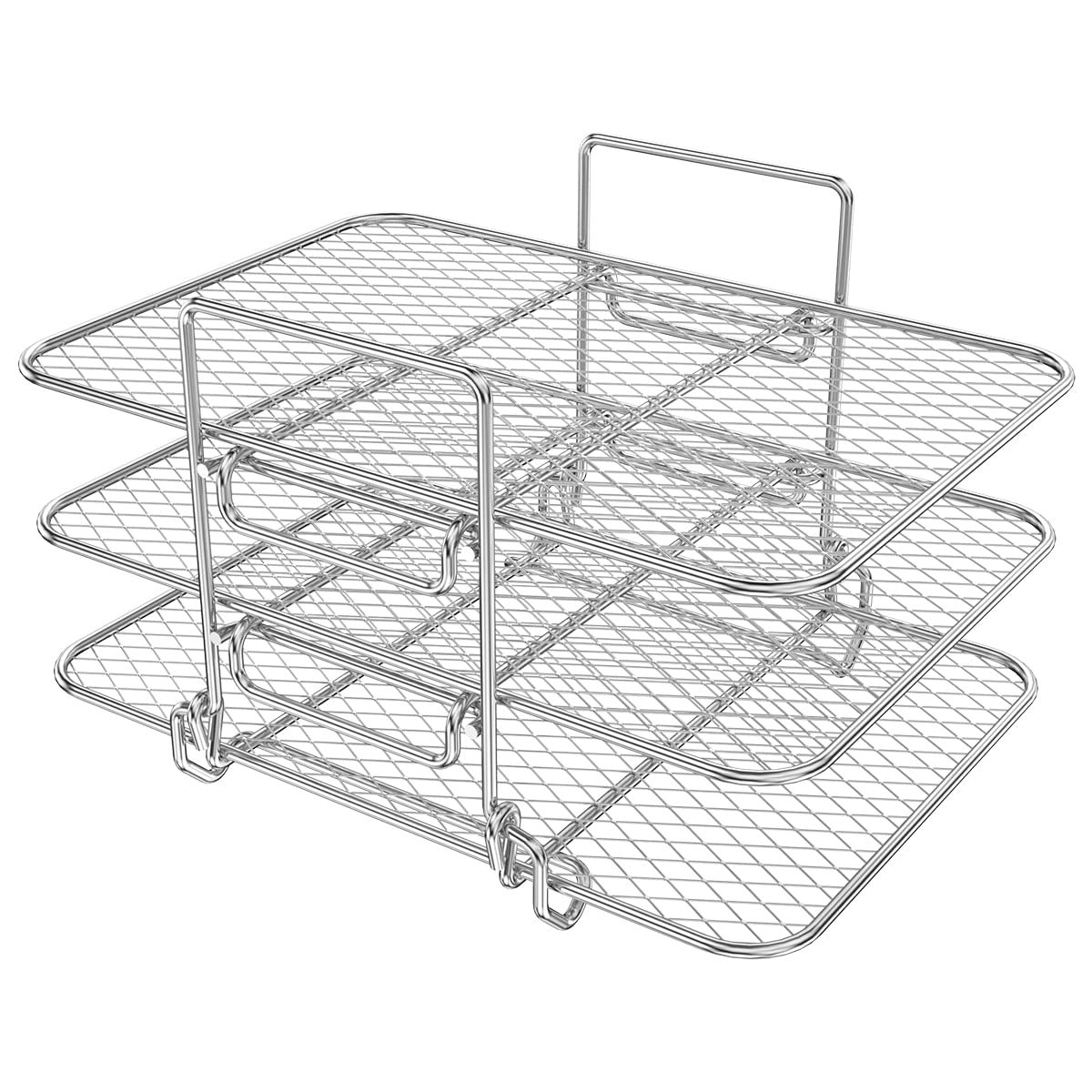 Air Fryer Rack for Ninja Air Fryer 304 Stainless Steel Multi Layer Double Basket Air Fryer Accessories Grilling