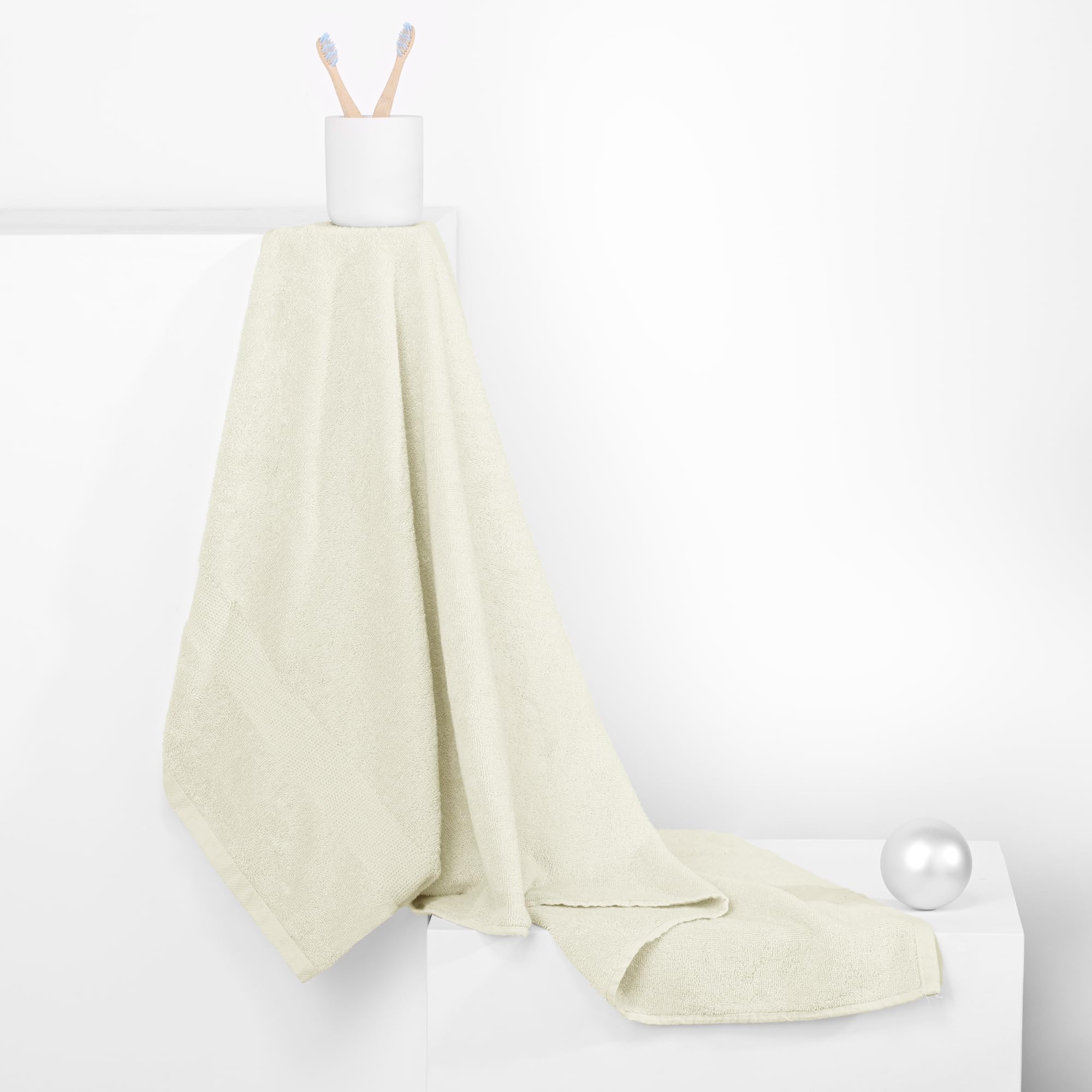 Set 3 asciugamani da bagno 600g naturale (30x50+50x100+70x140) Serenity