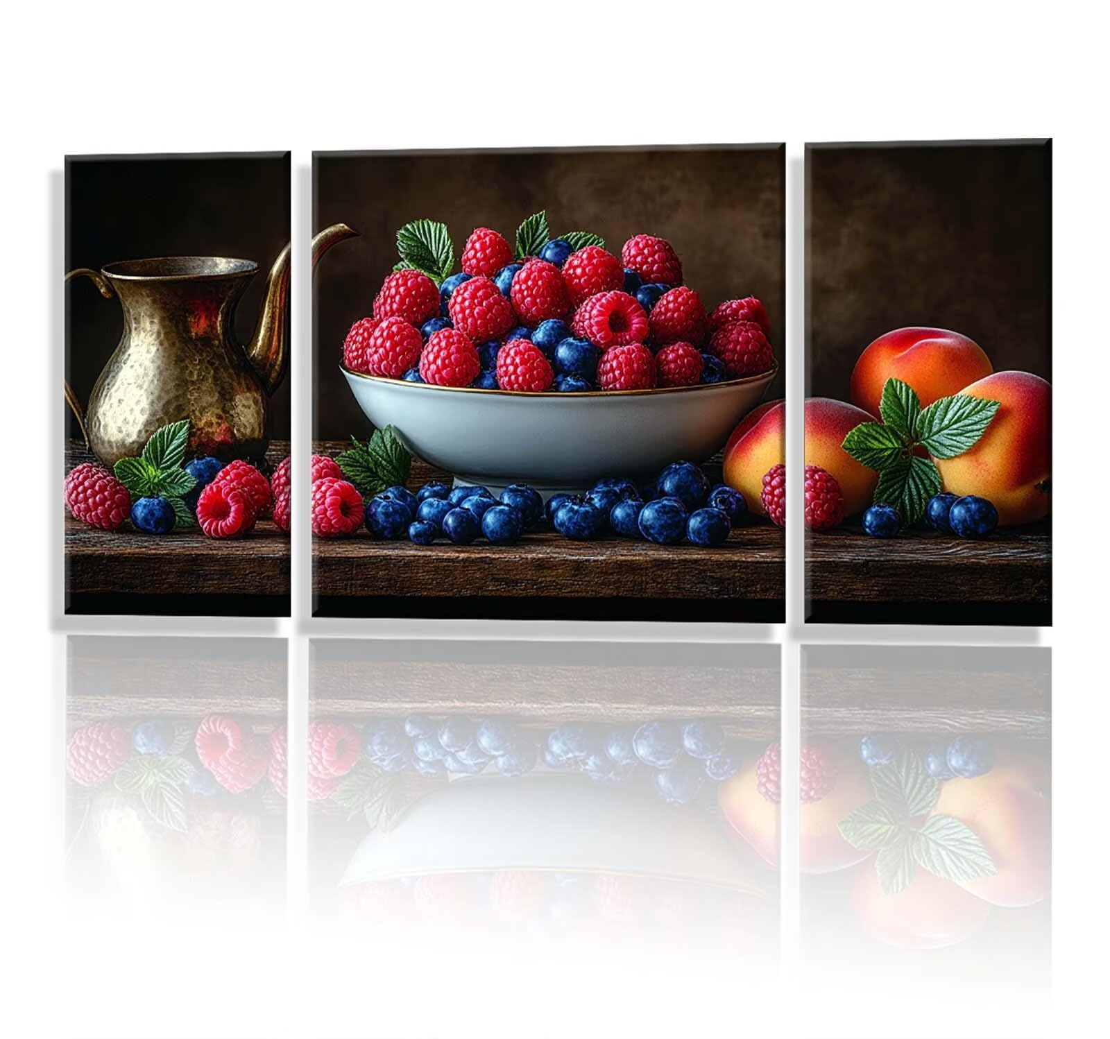 3 Pezzi Dipingere con i Numeri adulti, Paint by Numbers Frutta Pianta, Kit Lavoretti Creativi, Kit di Pittura Acrilica Fai-da-Te, con 3- Pennello, Decorazioni Casa 70x140cm (Senza Cornice) y1s-770